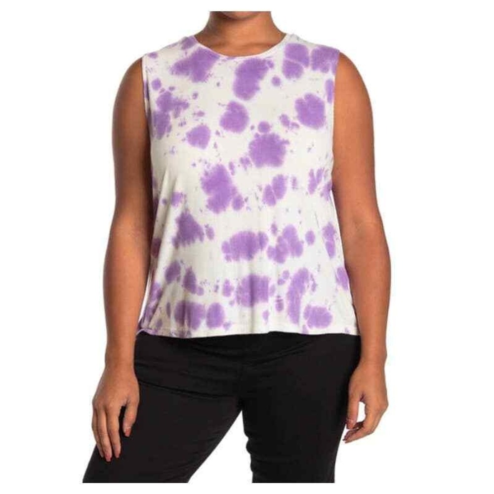 ABOUND Tie-Dye Muscle Tank Top in Purple Ti-Dye 2x